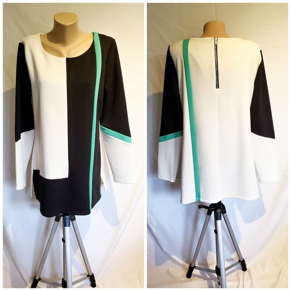 Worthington Dresses & Skirts - Worthington Dress - White, Black and Mint